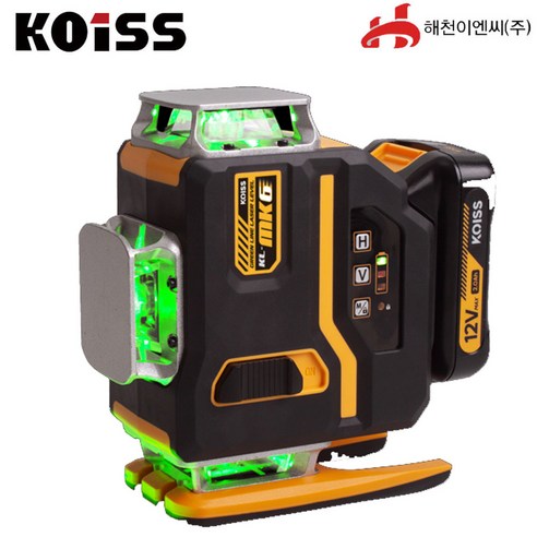 코이스 4D 그린 레이저 레벨기 KL-MK6 레이져 수평기 측정 공구 마끼다 12V배터리호환, 1개