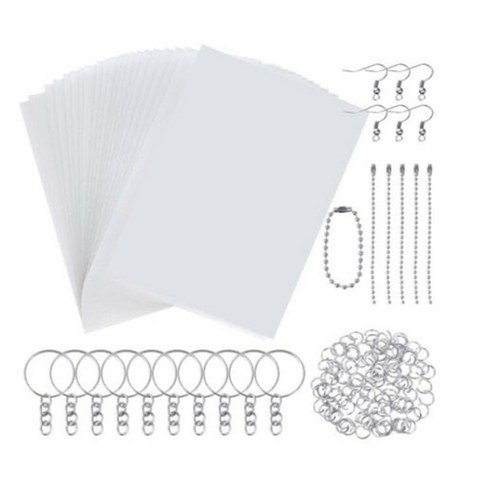 Retemporel 수축 아트지 열 시트 플라스틱 키트 구멍 펀치 키 체인 연필 diy 드로잉 아트 공급, 보여진 바와 같이
