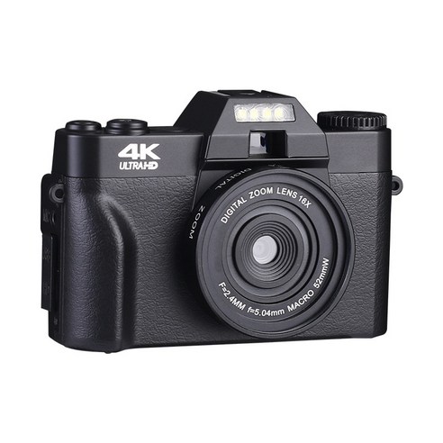 DFMEI 뉴 4K HD 4800만 화소 입문 마이크로 싱글 카메라 가정용 여행용 벨트 와이파이 카메라, DFMEI 블랙