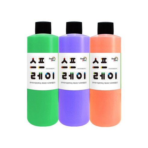 스프레이물감 리필 250ml 3색 스노우키즈 핑거페인트 유아물감 물감놀이 미술놀이 촉감놀이, 1개, 스프레이물감(리필)250ml B세트(그린,퍼플,오렌지)