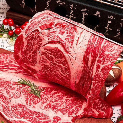 육즙이 가득 찬 국내산 꽃등심 스테이크