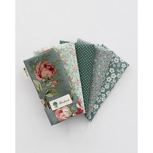 마들렌플라워 민트 5종 원단 패키지: 싱그러운 감성을 담은 특별한 선택 선퀼트