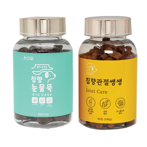 강아지 관절영양제 슬개골탈구 증상 콘드로이친 보스웰리아 오메가3 댕이수랏간 침향관절쌩쌩 100g, 95정, 뼈/관절강화, 4개