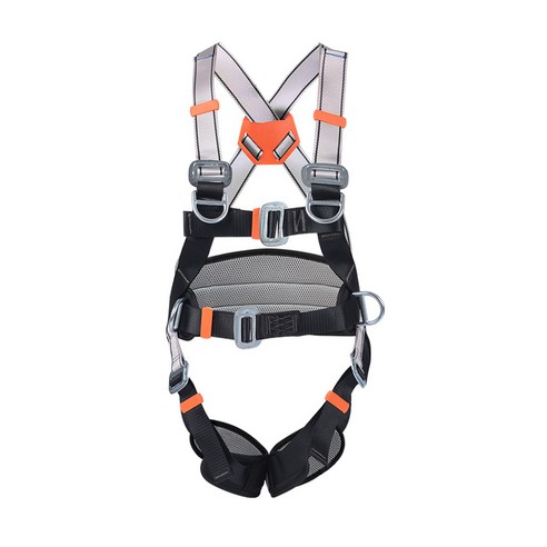 전신 안전 암벽 등반 하네스 벨트 등산 화재 구조 rappelling 장비 허리 어깨 다리 하네스 야외 동굴 탐험 장비, 폴리에스터, 블랙 그레이