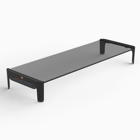 지니비 GMS1-HUB 모니터받침대 고속충전 USB 3.0 허브, 블랙