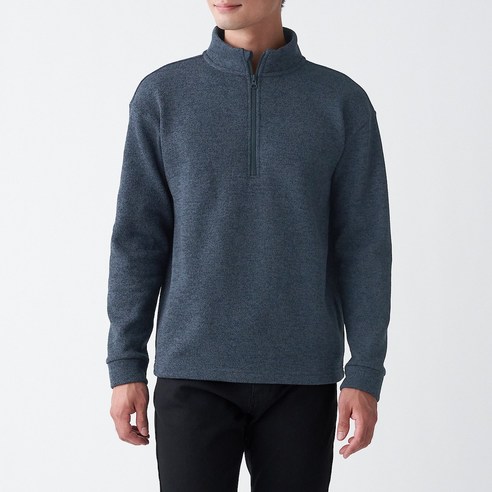 무인양품 MUJI 남성 니트 플리스 하프 집업 트레이너 ABJ06A0A