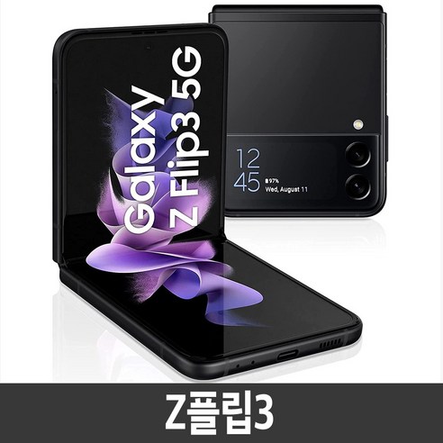 삼성전자 갤럭시 Z 플립3 자급제 256G, 블랙 Black, 256GB