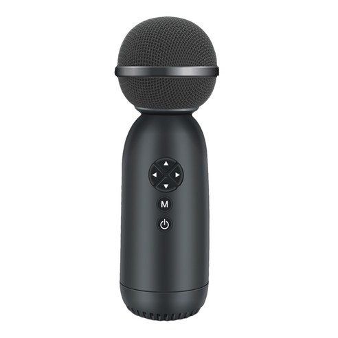 Decdeal 가라오케 블루투스 마이크 녹음 노래 LED 램프 휴대용 무선 LY-168, 블랙