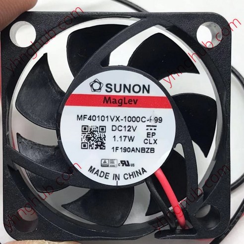 SUNON MF40101VX-1000C-A99 DC 12V 1.17W 40x40x10mm 2 선 서버 냉각 팬, 한개옵션0