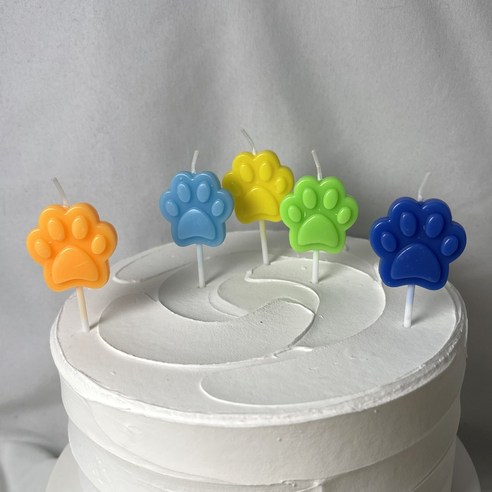 강아지 발바닥초 귀여운 케이크초 생일파티, 1개