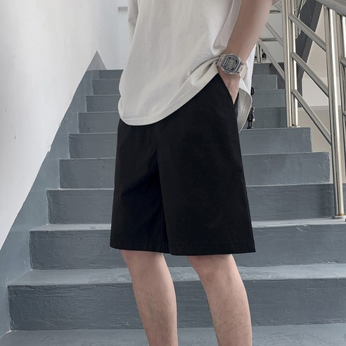 카고 반바지 남성 여름 bf 패션 와이드 세미 팬츠 홍콩 트렌드 스트레이트 5부 팬츠