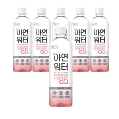 빙그레 아연워터 복숭아맛, 24개, 500ml