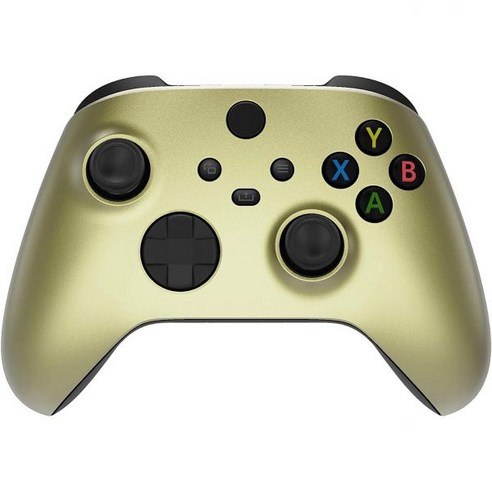 Microsoft Xbox 시리즈 X/S/One용 맞춤형 무선 컨트롤러 – 부드러운 촉감의 나무 디자인, 매트 골드 색상, 1개 엑스박스시리즈x