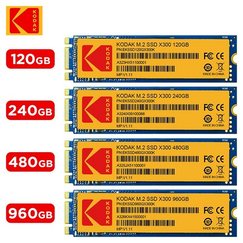 외장하드 SSD 메모리카드 Kodak-X300 시리즈 M.2 SSD 120GB 480GB 960GB Pcie / Trie 2280 SATA AHCI 노트, 240GB, 한개옵션1