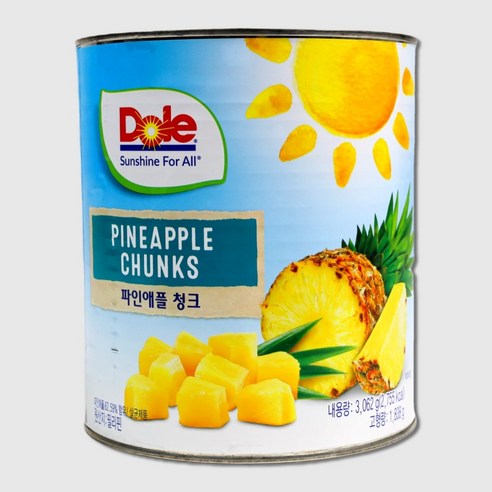 파인애플샤베트 DOLE 돌 파인애플 청크 3KG, 1개 Best Top5