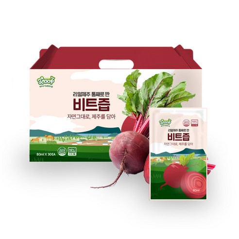 리얼제주 통째로 짠 레드비트즙 80ml x 30개입 세트 1개, 3개