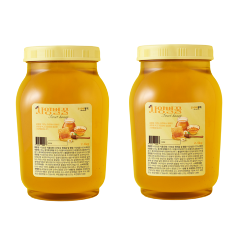 온리비푸드 순수 사양벌꿀, 2개, 2.4kg