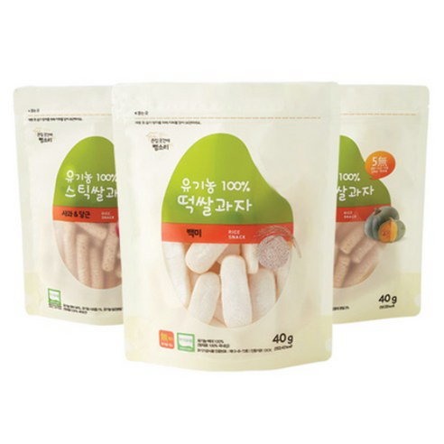 그린원푸드 유기농 떡뻥 과자 스틱 3종 세트의 매력 유기농떡뻥