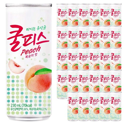 쿨피스 복숭아맛, 230ml, 60개