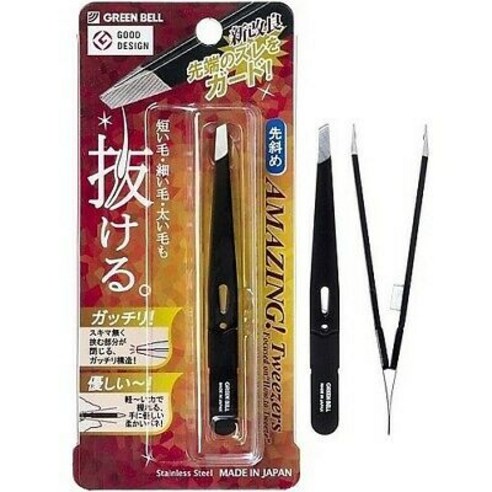 그린벨 미세모용 족집게 GT-222, 블랙, 1개