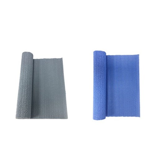 2pcs 거품 고무 미끄럼 방지 선반 상자 서랍 라이너 매트 쉽게 잘라 파란색 회색, PVC, 설명