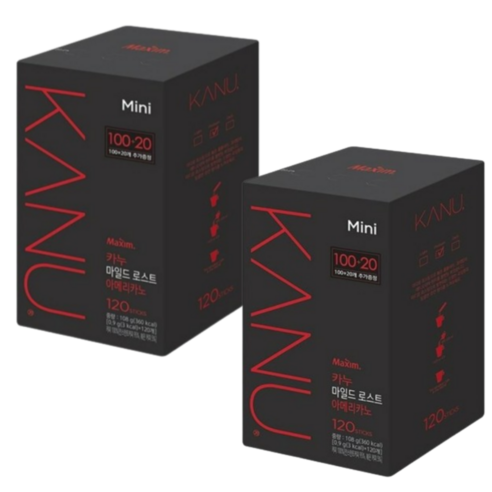 카누 미니 마일드 로스트 240T (120T x2), 2개, 3g, 3g, 120개입