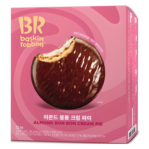 배스킨라빈스 아몬드 봉봉 크림 파이, 336g, 1개