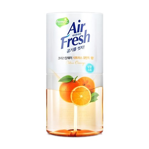 홈즈 에어후레쉬 크리스탈워터 방향제 본품 시트러스오렌지, 400ml, 6개, 과일/트로피칼향