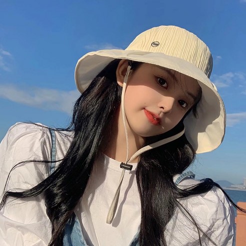 DFMEI 접어서 얼굴 작은 선캡 여백용 자외선 차단 선캡 에어썸머페이스 벙거지, DFMEI 흰색