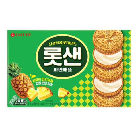 롯데샌드 파인애플 6p, 315g, 2개