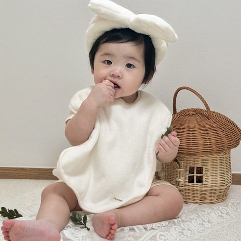 리뗀클로르 아기세안턱받이 어린이집 유아워시빕, 아이보리, 1개