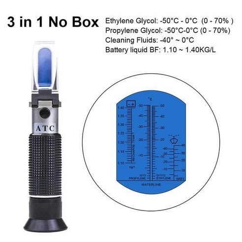 비중계 휴대용 굴절식 광학 4 in 1 엔진 유체 굴절계 Adblue 폴리프로필렌 폴리에틸렌 글라이콜 자동차 청소 배터리 테스터, 4 in 1 No Box, 1개