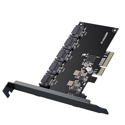 6Gbps PCI Express PCI-E To SATA3.0 확장 카드 SSD 8X 16X For Linux, 금속, 검정