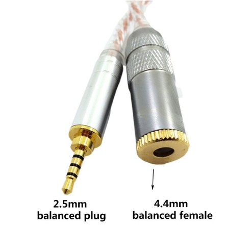 Hifi 균형 오디오 케이블 남성 2.5mm ~ 3.5mm 4.4mm 여성 헤드폰 라인 어댑터, 15m.