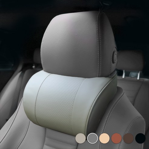 엔칸타 세이프레더넥 가죽 메모리폼 차량용 목쿠션, 1개, 그레이