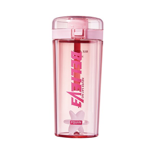 DFMEI 커피 요요컵 심플 탄개 플라스틱 스트레이트 컵 물컵 하이비주얼 ins 기프트 컵, DFMEI 핑크색, 400ML