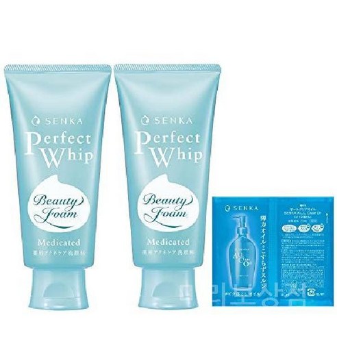 센카 퍼펙트 휩 화이트 클레이 페이셜 클렌징 폼 120g 2개 + 샘플