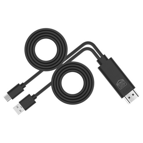 비디오 미러링 스마트폰용 USB 3.1-HDMI 어댑터 케이블 HD 블랙, USB 3.1 USB, 70.87인치, 플라스틱