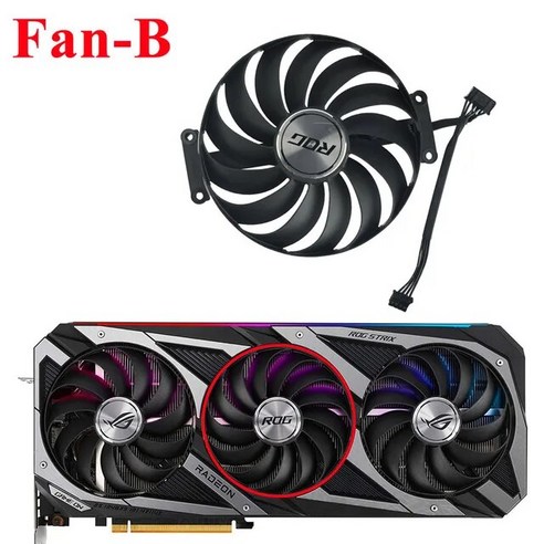 6700XT 채굴 그래픽카드 ASUS ROG Strix GeForce RTX 3070 3080 3090 3060 Ti RX 6700 XT 6800 비디오 카드 팬 95MM CF1, 2) Fan  B