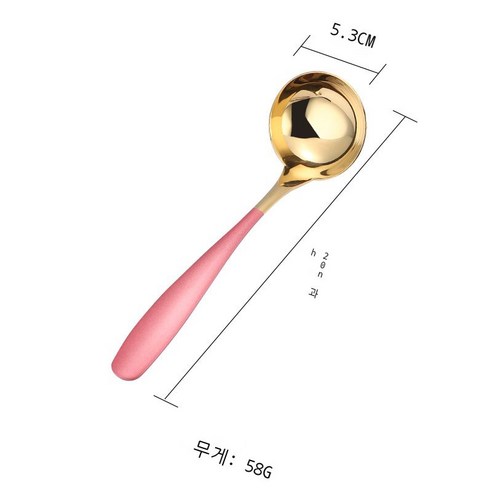 신형 304 스테인리스 스틸 국자 숟가락 국을 담다 작은 사이즈 국자 창의 가정용 샤브샤브 숟가락 공용 죽 숟가락, 금수저