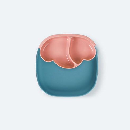 리틀클라우드 유아용 디바이더 실리콘 구름 흡착 식판, 마린블루, 단품