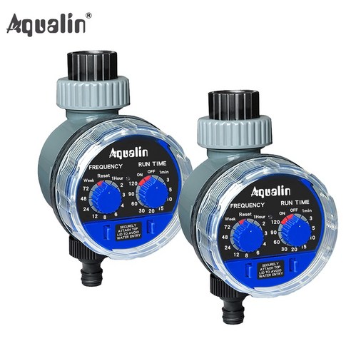 2PCS AQUALIN 스마트 볼 밸브 급수 타이머 정원 마당에 사용되는 관개를위한 자동 전자 홈 가든 #21025-2, CHINA