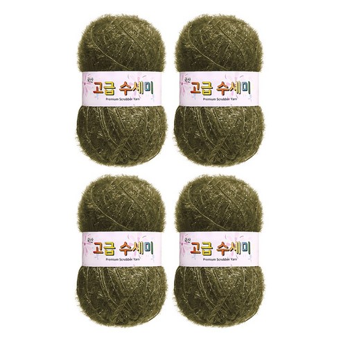 울클럽 별꽃수세미 DIY 고급수세미실 80g 4볼세트 + 동영상제공, 138카키