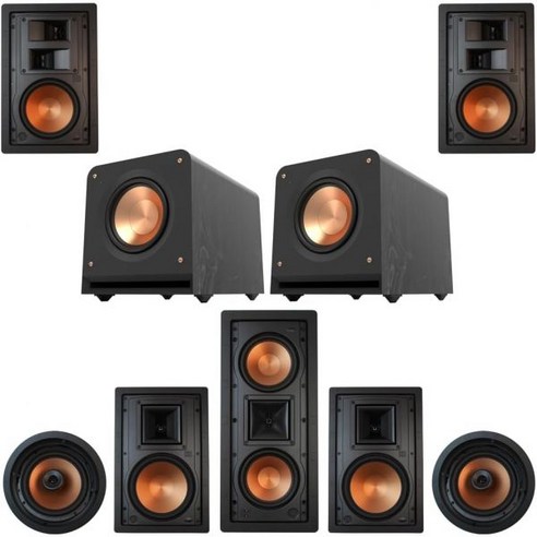 Klipsch 7.2 in-Wall System with 2 R-5800W II 1 R-5502W CDT-5800C R-5650S RP-1000SW, Klipsch 7.2 in-Wall System wit