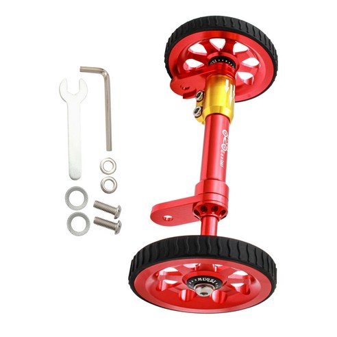 Brompton 튼튼한 야외 스포츠 텔레스코픽 막대 알루미늄 합금 쉬운 바퀴 세트를 위한 접히는 자전거 쉬운, 빨간색