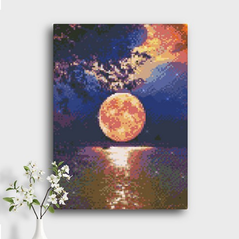 오늘의오브제 DIY 보석십자수 캔버스형 40x30cm, A2_07_문라이트 멜로디, 1개