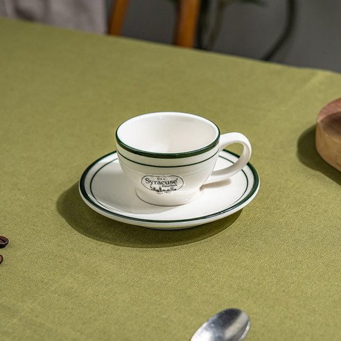 시라쿠스 뉴욕 킹스인 클래식 감성 카페 커피잔, 에스프레소잔(100ml), 1P, 칼딘그린