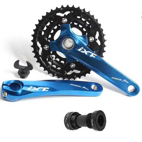JIANKUN 자전거 크랭크 세트 IXF (104) BCD CNC 초경량 크랭크 암 MTB / 도로 자전거 크랭크 42T-32T-24T 자전거 부, 하나, 푸른