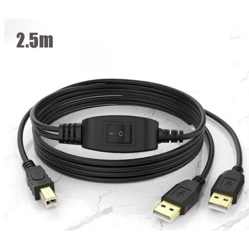 금도금 USB 2.0 프린터 케이블 듀얼 USB-호스트 MIDI 스퀘어 A 타입 수-암 프린터용 4.5m, 1.5m, 1개