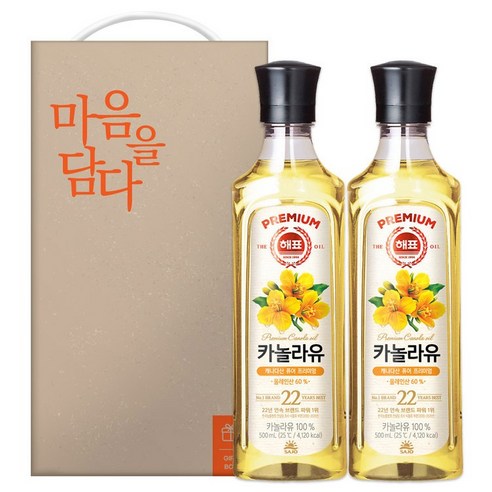 설선물  카놀라유2P/설선물/오일선물세트/500ml x 2개